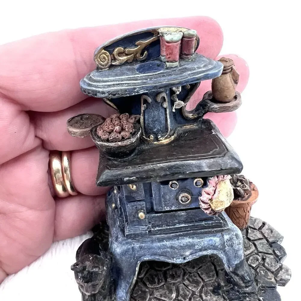 Vintage Painted Resin Dollhouse Antique Stove Miniature